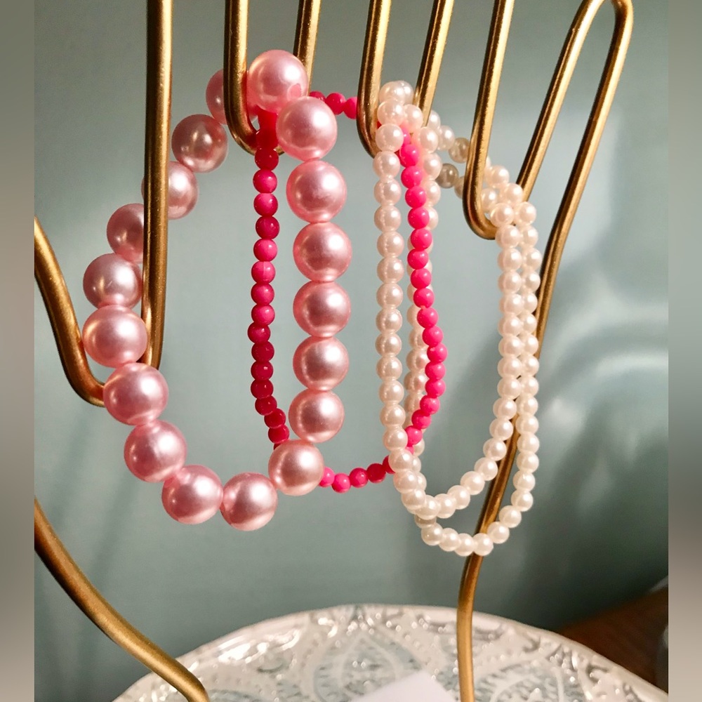 2/$10 Lot Mixed Girls Dress Up Play Bracelets Necklace Jewelry Beads Faux Pearl